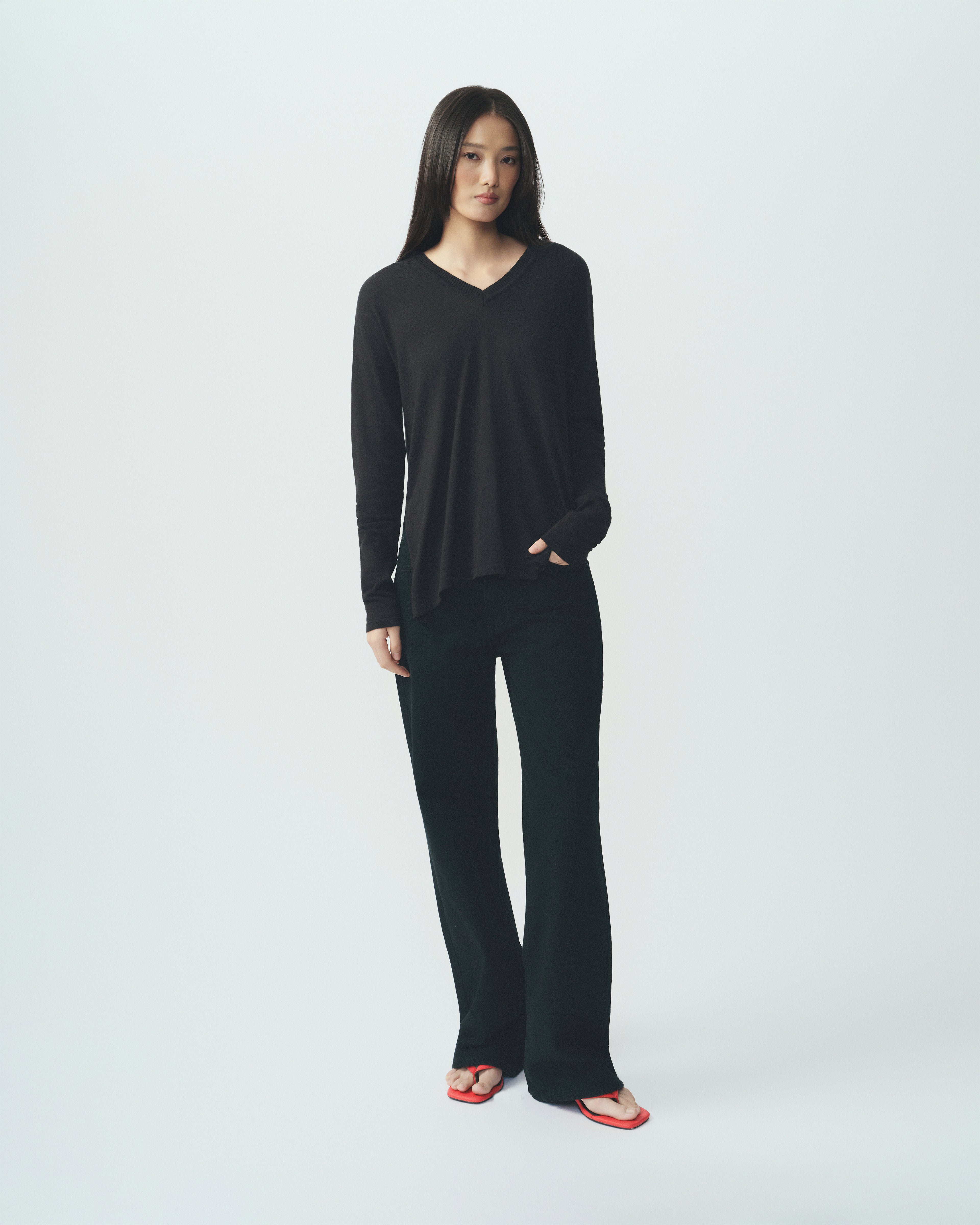 Dripping V-neck Knit Top