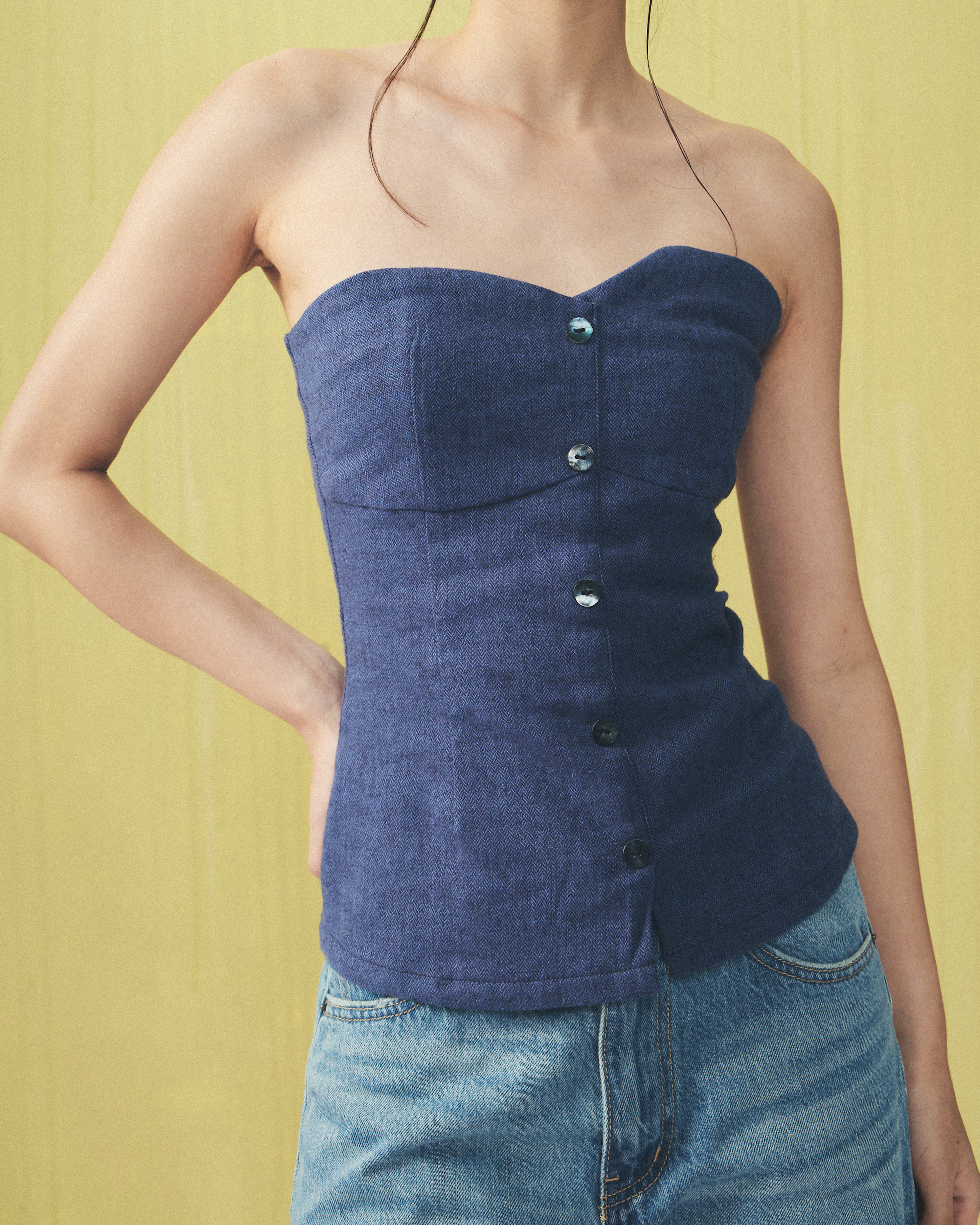 Caterpillar Asymmetric Tube Top