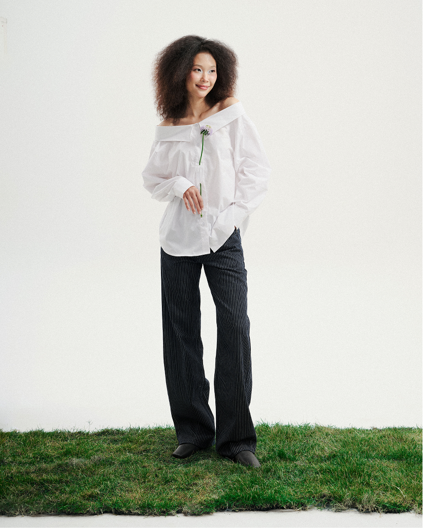 Low-rise Stripe Wide Leg Jeans