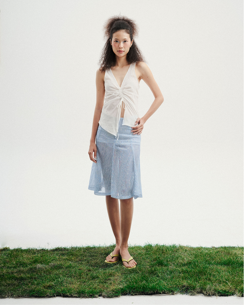 Light Sequins Midi Skirt