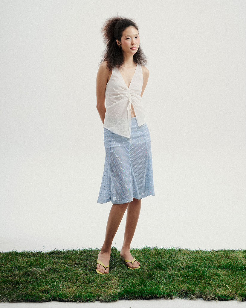 Light Sequins Midi Skirt