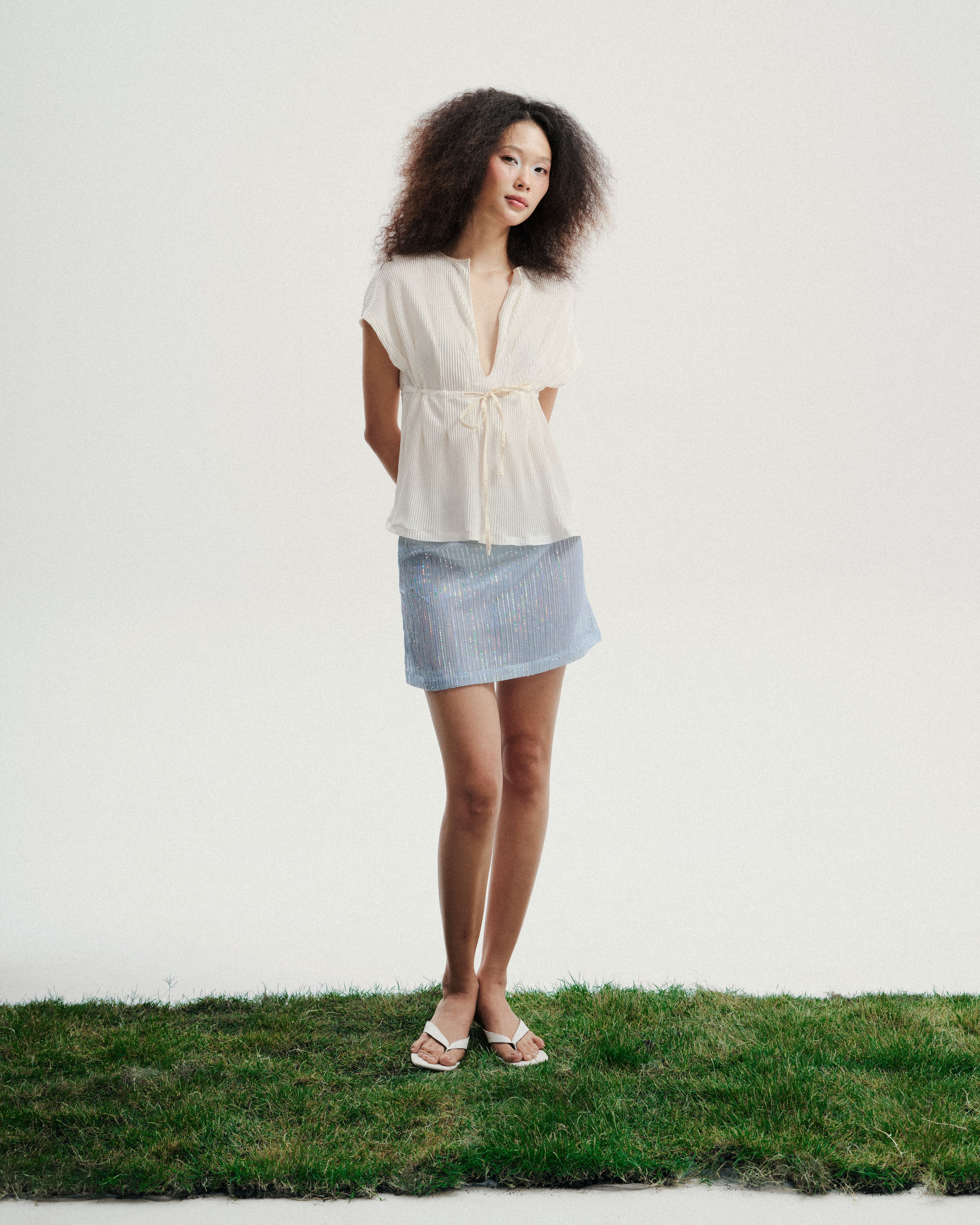 Light Sequins Mini Skirt
