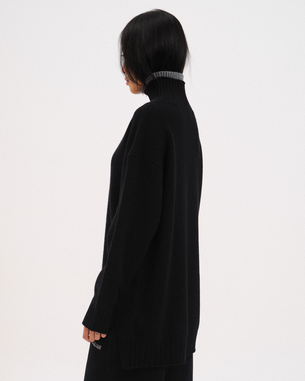 Rare Double-Turtle Neck Knit top