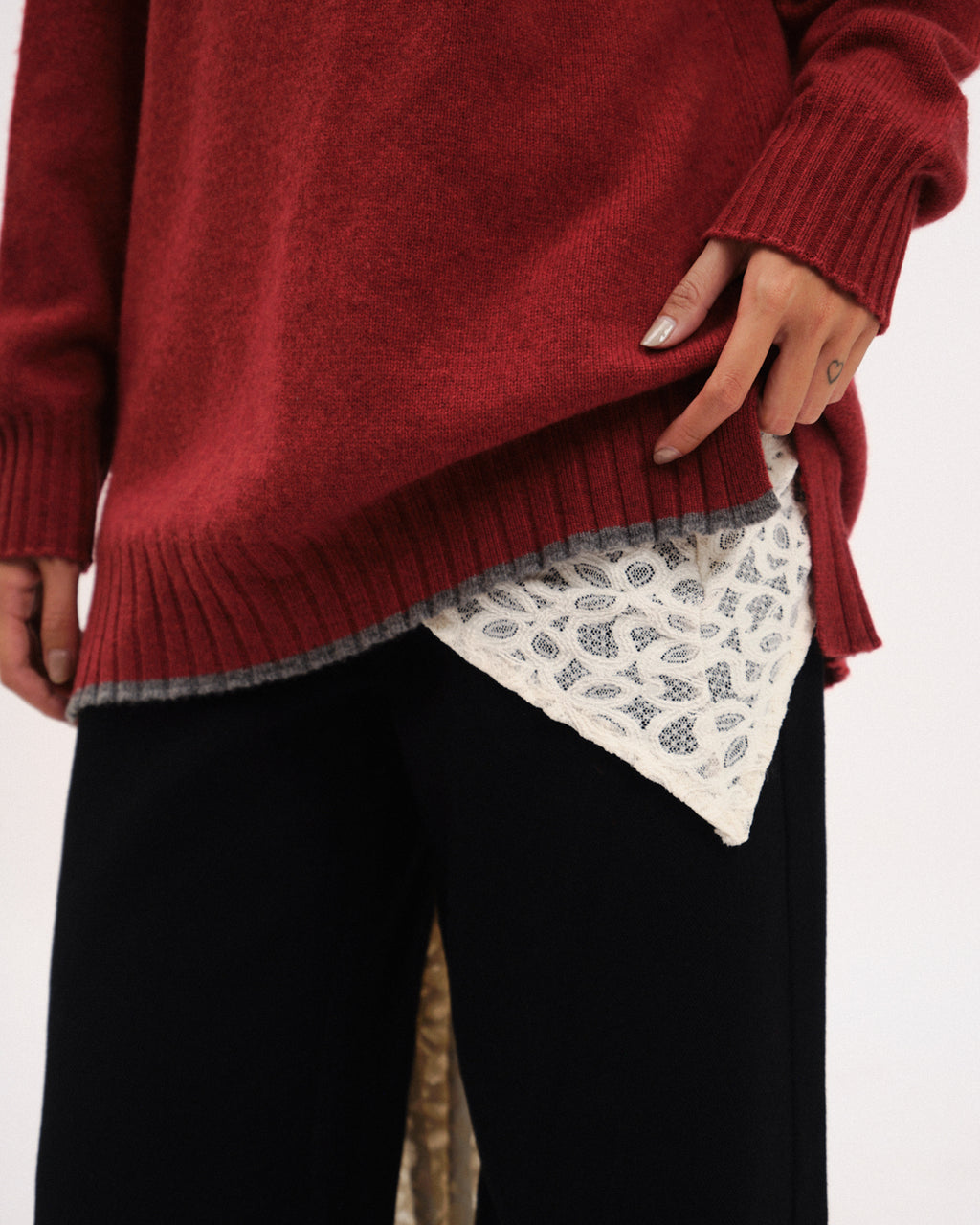 Rare Double-Turtle Neck Knit top