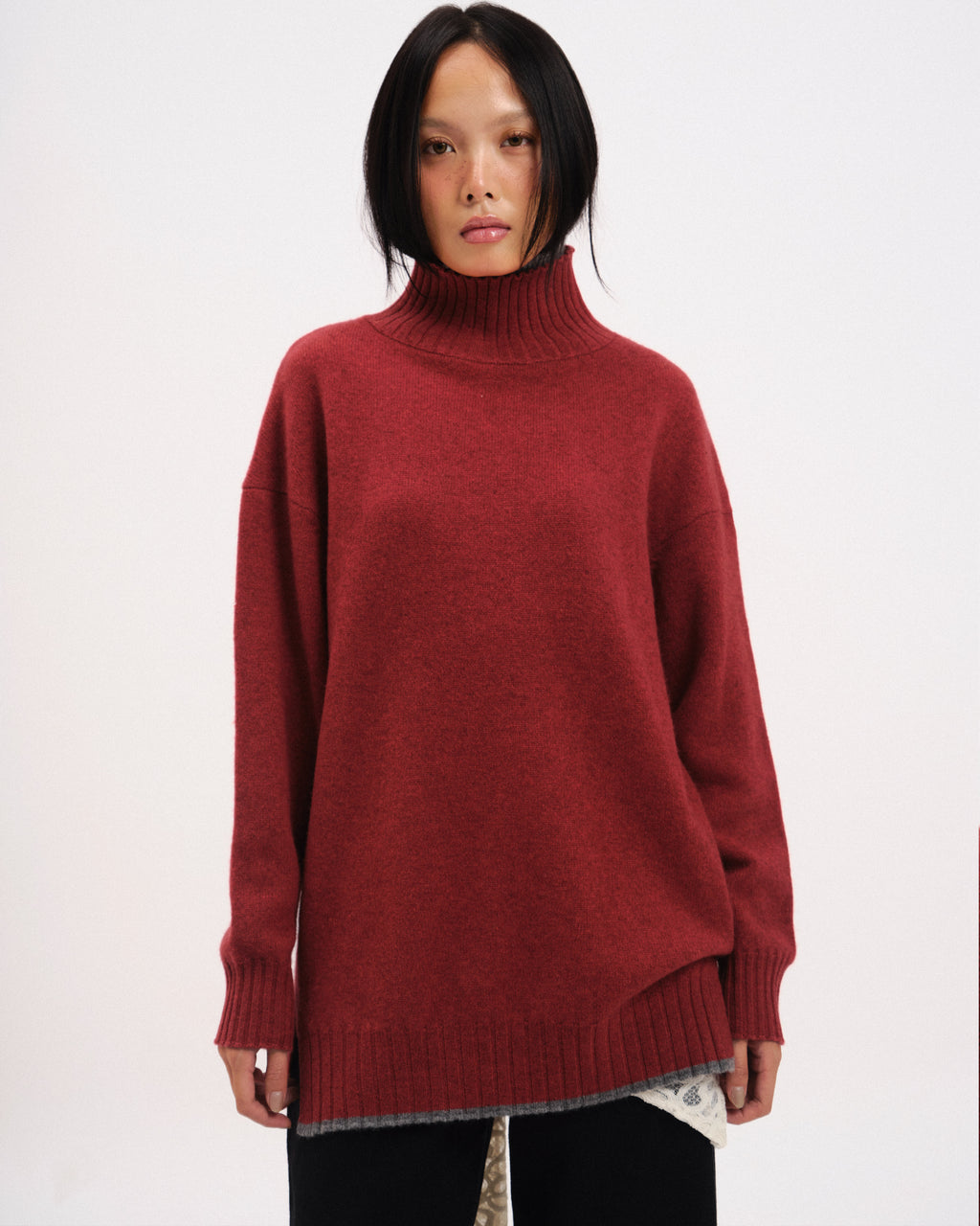 Rare Double-Turtle Neck Knit top